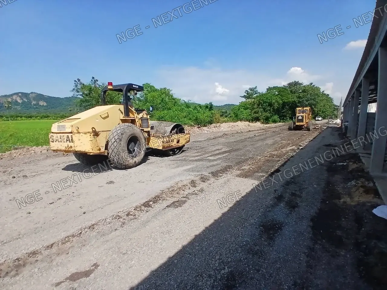 งานถนนคอนกรีตเสริมเหล็ก รับน้ำหนัก 12 ตัน จังหวัดสระบุรี ภาพหน้างานที่ 1
